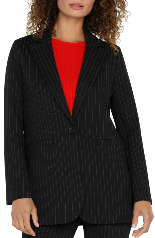 BUTTON FRONT BOYFRIEND BLAZER