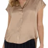 BUTTON FRONT DOLMAN SLEEVE BLOUSE