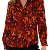 BUTTON FRONT SHIRT WITH BANDED COLLAR