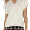 BUTTON FRONT SWEATER VEST