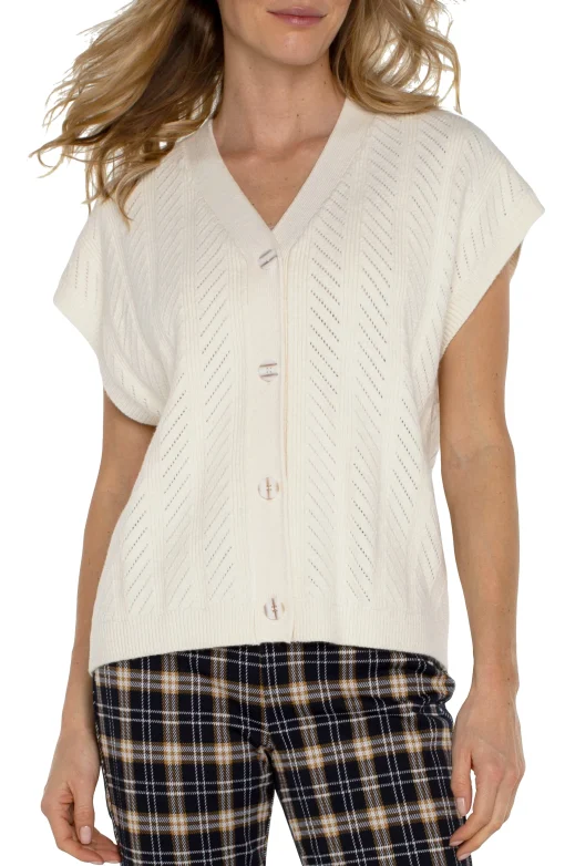 BUTTON FRONT SWEATER VEST