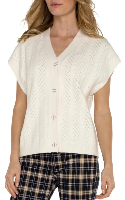 BUTTON FRONT SWEATER VEST