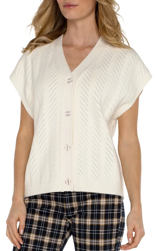 BUTTON FRONT SWEATER VEST