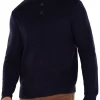 BUTTON MOCK NECK SWEATER