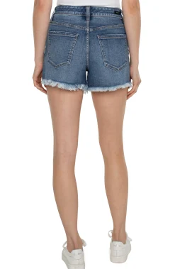 CHRISTINE HI-RISE ECO A-LINE FRAY SHORT