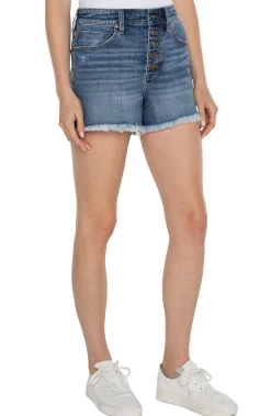 CHRISTINE HI-RISE ECO A-LINE FRAY SHORT