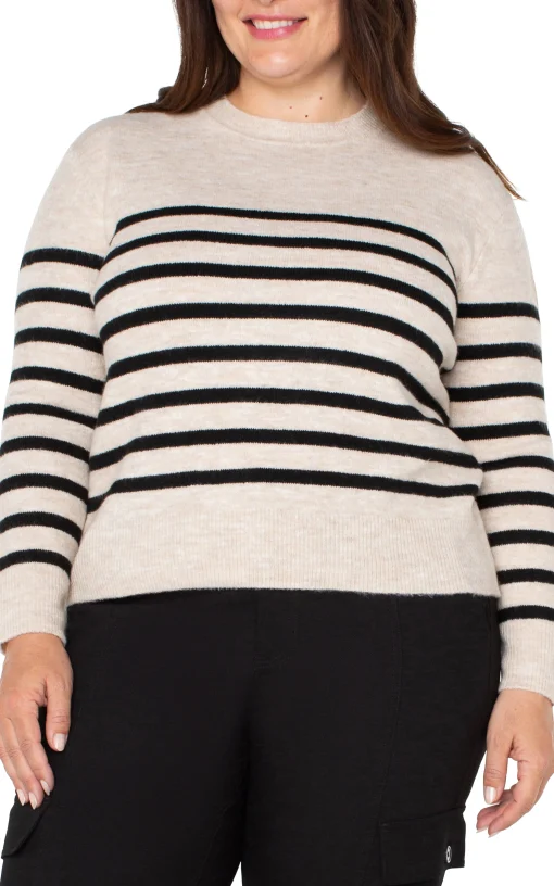 LONG SLEEVE CREW NECK DROP SHOULDER SWEATER