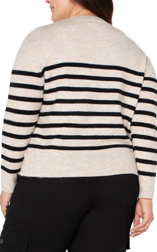 LONG SLEEVE CREW NECK DROP SHOULDER SWEATER