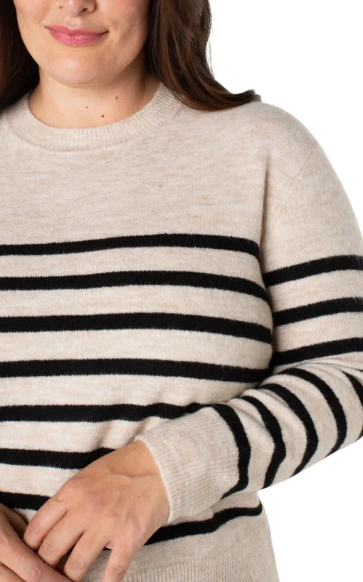 LONG SLEEVE CREW NECK DROP SHOULDER SWEATER
