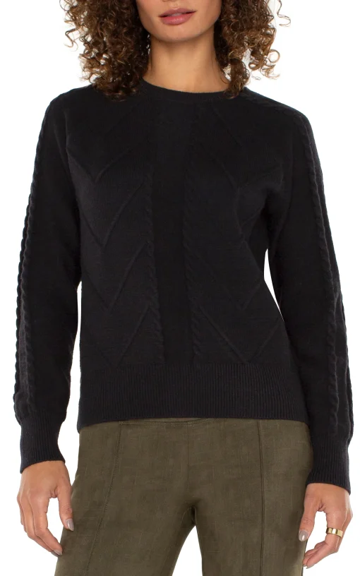 LONG SLEEVE CREW NECK RAGLAN SWEATER