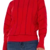 LONG SLEEVE DOLMAN SWEATER WITH STRIPE