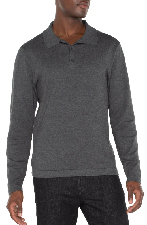 LONG SLEEVE KNIT POLO
