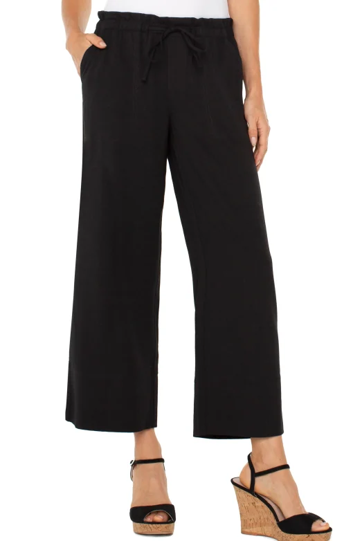 PULL-ON TIE WAIST WIDE LEG ANKLE