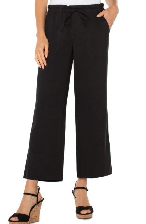 PULL-ON TIE WAIST WIDE LEG ANKLE