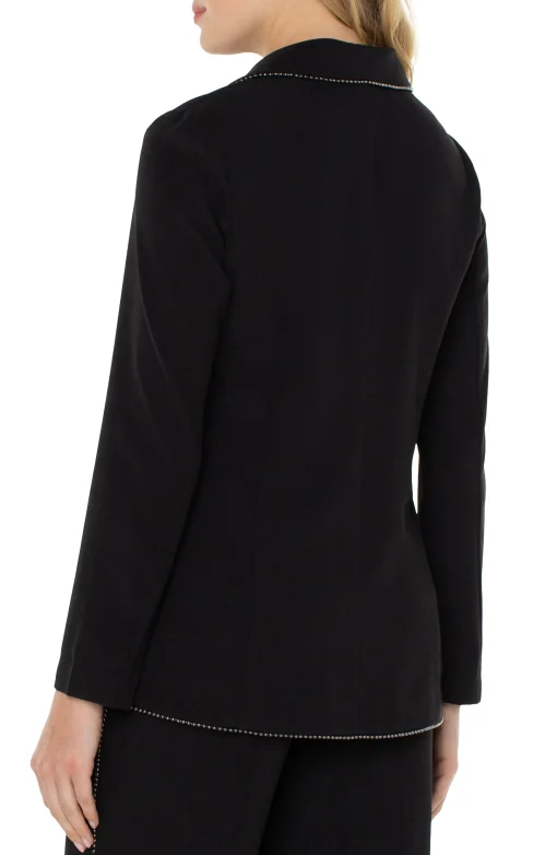 SHAWL COLLAR BLAZER WITH CHAIN DETAIL