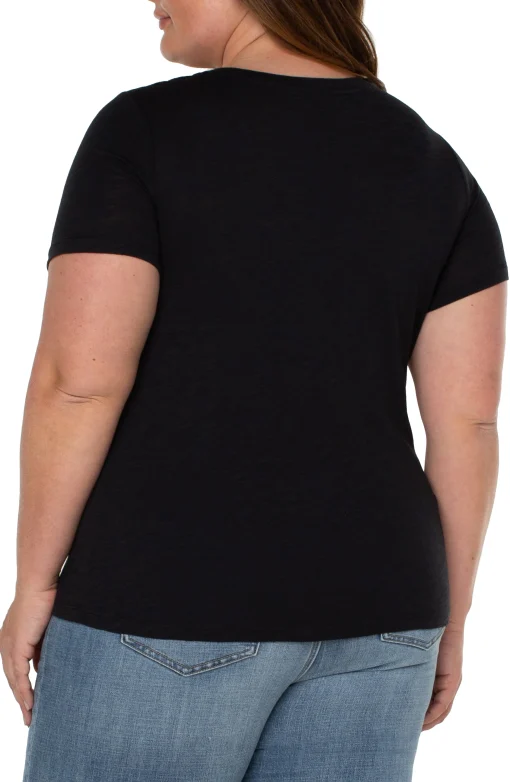 SLIM FIT V-NECK SLUB KNIT TEE