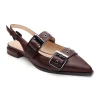 VILLA LEATHER SLINGBACK WITH DOUBLE BUCKLE