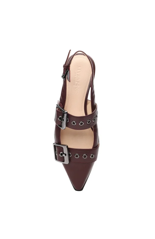 VILLA LEATHER SLINGBACK WITH DOUBLE BUCKLE