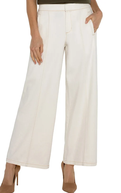 WIDE LEG TROUSER WITH ELASTIC WAISTBAND