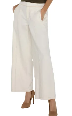 WIDE LEG TROUSER WITH ELASTIC WAISTBAND
