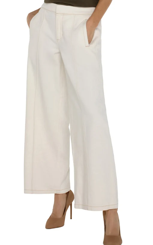 WIDE LEG TROUSER WITH ELASTIC WAISTBAND